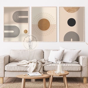 Mid Century Modern Art Prints: Boho Rainbow Set of 3 (Digital Download)