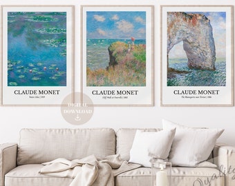 Monet Prints Set of 3: Vintage Gallery Wall Art (Digital Download)