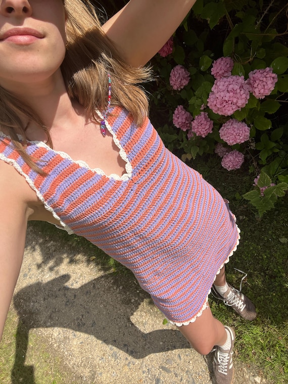 Crochet Dress Pattern / Summer Crochet Dress / Striped Dress / Easy Beginner / Crochet Dress / Crochet Lace Mesh Dress