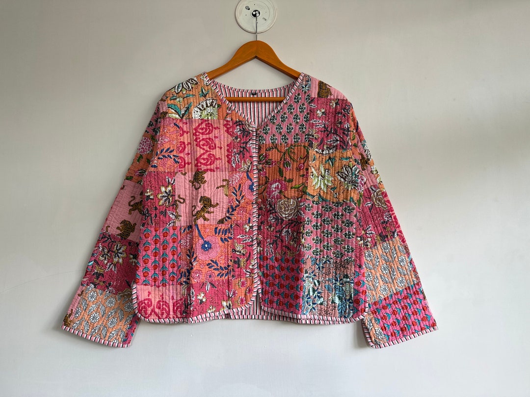 Indian Quilted Jacket Cotton Cote Handmade Winter Wear - Etsy