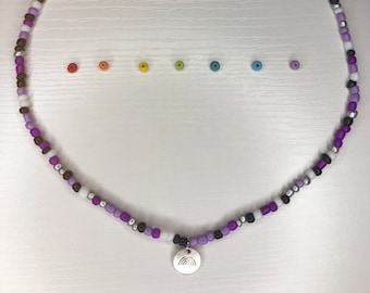 Asexual lgbt necklace // pride beaded jewellery lgbtqia+ ace acespec gift for woman men non binary