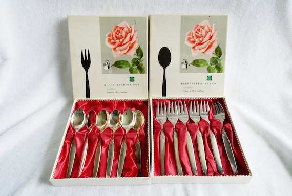 スプーンセット6本ドイツ製銀100gKLEEBLATT ROSE 1959
