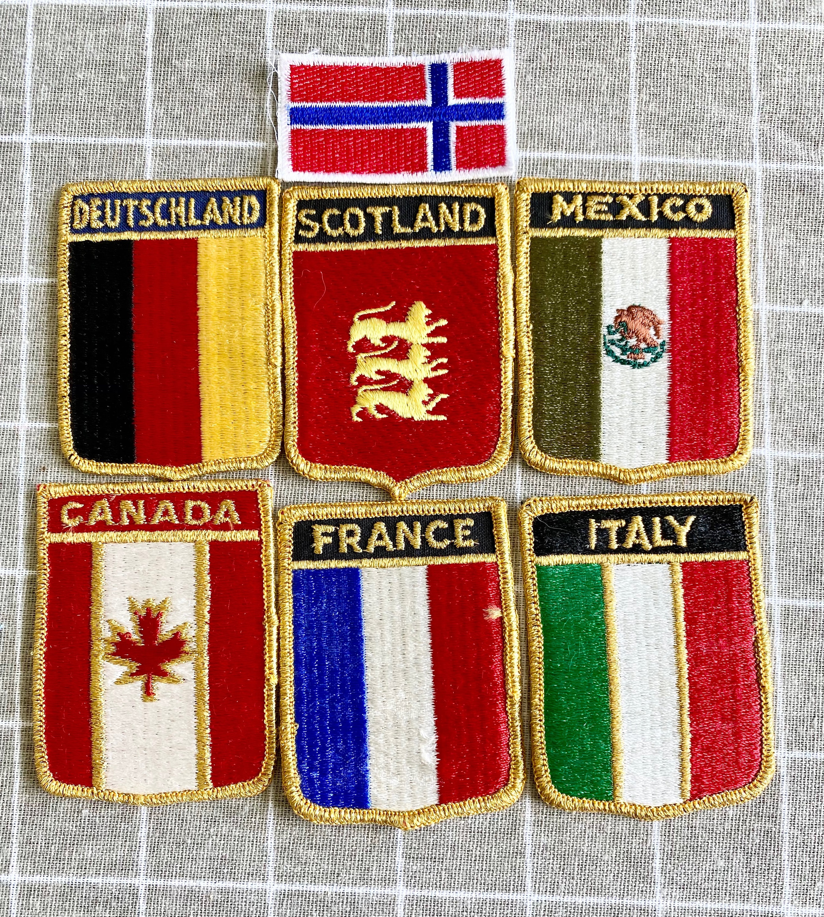 Country Flags Collection Raros Vintage Nation/country Flags Collection, Crest Style Embroidered Iron ...