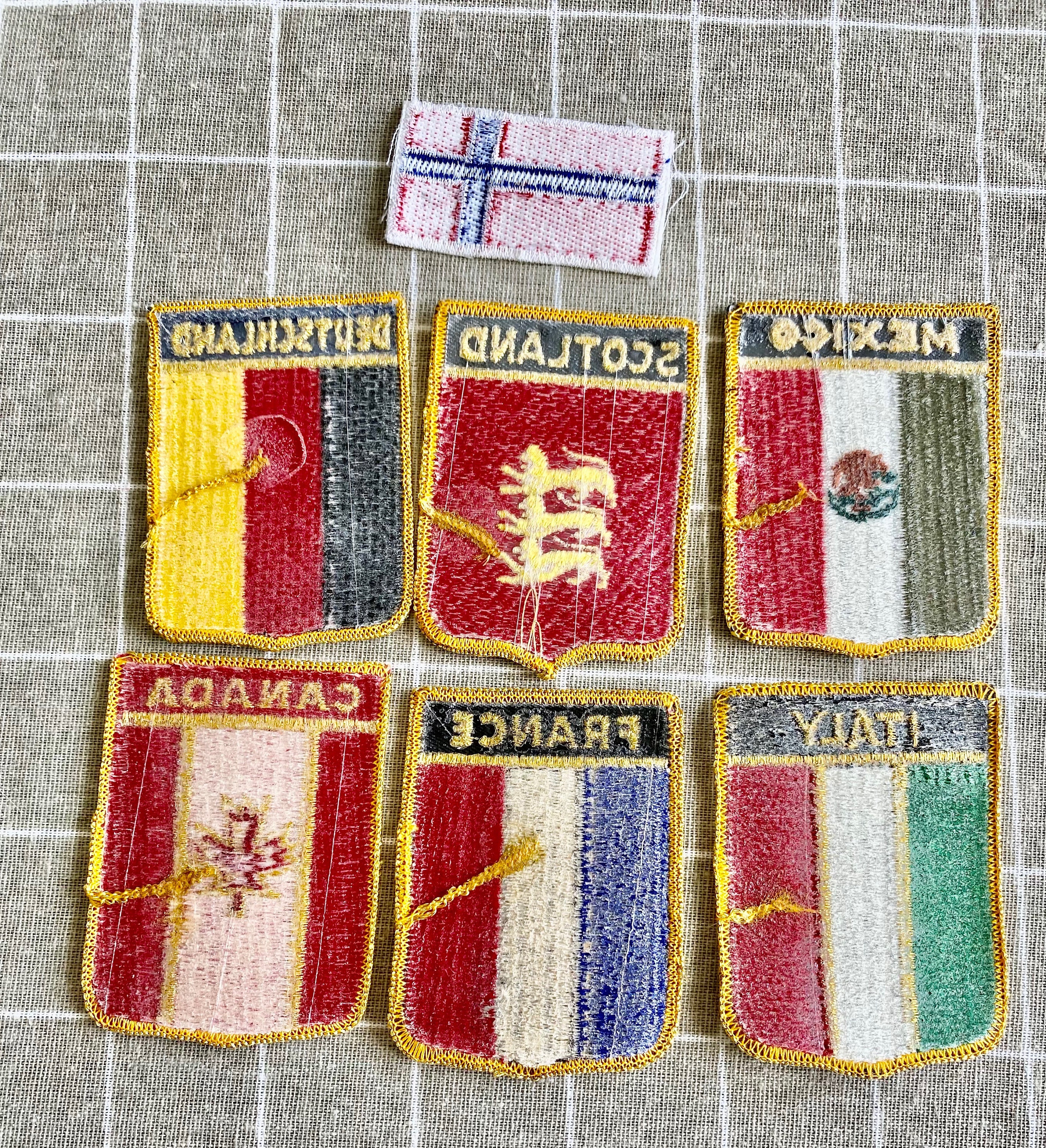 Country Flags Collection Raros Vintage Nation/country Flags Collection, Crest Style Embroidered Iron ...