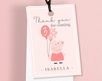 Peppa Pig Thank you tags . Thank you notes. Editable and Printable