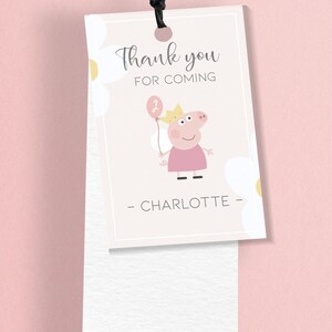 Peppa Pig Thank You Notes, Tags, Digital, Printable and Editable. - Etsy