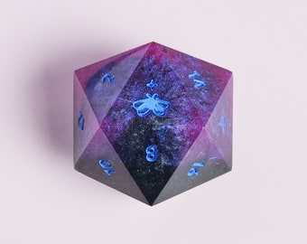 Dark Purple - Handmade Resin Dice Set, Resin DnD Dice, Resin Sharp Edge Dice, Polyhedral Dice, DnD Dice Set