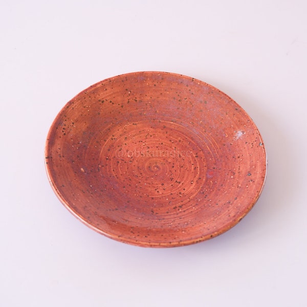 Chocolate Wheel Thrown Plate - Dessert plate, ceramics