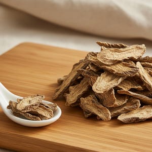 Rodajas de raíz de bardana / Hierbas secas / Arctium lappa / Botánico / Natural / Hierbas / Infusión / Cortado / Silvestre