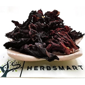 Flor de hibisco / Hibiscus sabdariffa / Botánico / Natural / Herbario / Flores / Hierbas secas / Té / Cortado / Silvestre