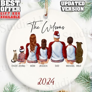 Custom Family Ornament, Family With Kids, Custom Christmas Ornament, Christmas Keepsake, New Family Christmas Gift 2024, Angel Wings, _144