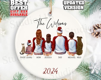 Custom Family Ornament, Family With Kids, Custom Christmas Ornament, Christmas Keepsake, New Family Christmas Gift 2024, Angel Wings, _144