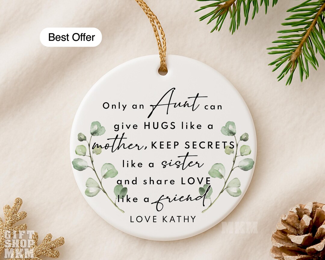 Personalized Aunt Ornament 2025, Christmas Keepsake, Only an Aunt Can ...
