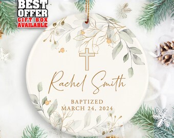Personalized Baptised Ornament, Baptism Ornament From Godmother, Christening Keepsake, Gift For Goddaughter, Gift For Godson, _169