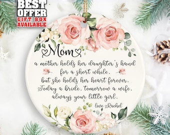 Personalized Mother Wedding Ornament, Floral Keepsake Gift
