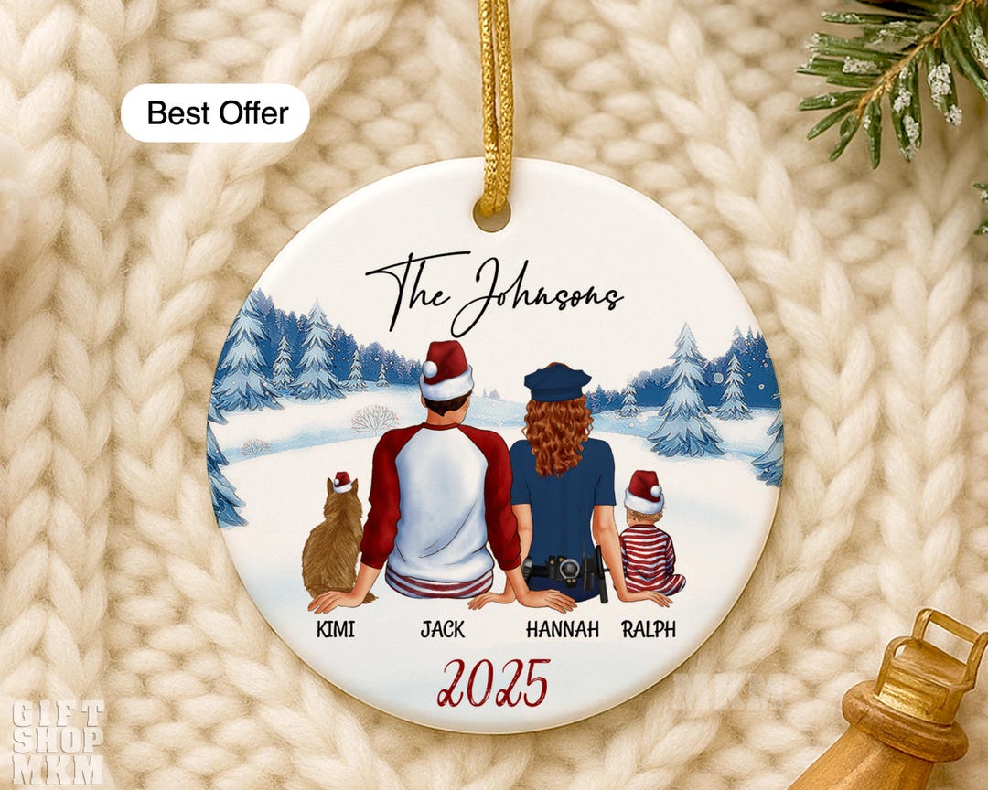 Decorazioni natalizie personalizzate con foto – Palline con testo personalizzato 2024 in ceramica personalizzate per alberi di Natale per cuccioli, gatti, bambini, famiglia, coppie da appendere