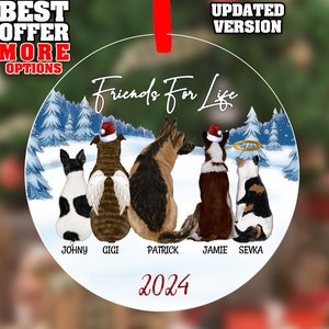 Adorno navideño personalizado para mascotas, recuerdo de acrílico personalizado para gatos, perros y conejos, adorno para árbol de Navidad, regalo navideño único para amantes de las mascotas, _144