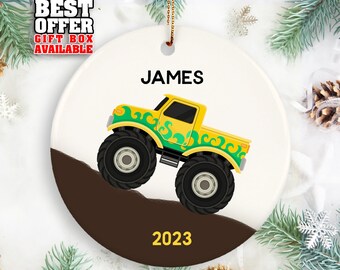 Mud Truck Christmas Ornament, Personalized Christmas Ornament, Monster Truck Ornament, Kids Ornament, Christmas Keepsake, Boy Ornament, _057