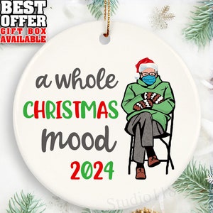 2024 Funny Holiday Ornament, Bernie Sanders Gift, Bernie Mittens Picture Holiday, Christmas Ornament, Ceramic Ornament Gift 2024 _155