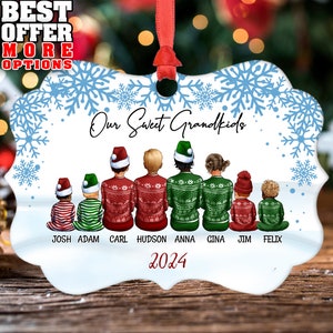 Personalized Grandkids Ornament, Christmas Ornament, Grandma Grandpa Keepsake, Custom Christmas Gift For Grandparents, B_029