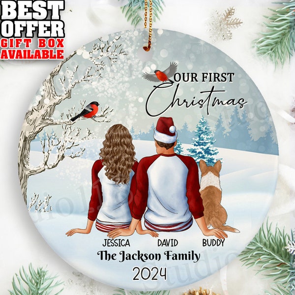 Personalized Couples First Christmas Gift, Family First Christmas Tree Decor, Pet Family Bauble, Gift Boyfriend, Gift Girlfriend, _231
