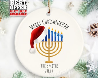 Hanukkah Ornament, Chrismukkah 2024 Ornament, Personalized Chrismukkah Ornament, Christmas Hanukkah Ornament, 2024 Xmas Gift, _161