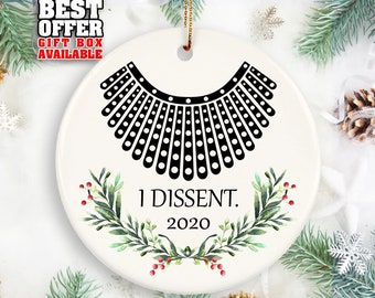 RBG 'I Dissent' Ceramic Christmas Ornament, 2020 Gift