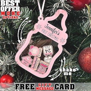 2024 Baby First Christmas Ornament for Boy or Girl, Personalized Decoration with Baby Birth Stats, Baby Shower Gift, _002