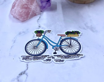 Vintage Bicycle with Basket Sticker Glossy