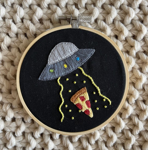UFO Snack Embroidery Hoop - Etsy