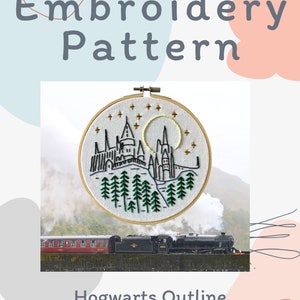 PDF PATTERN: Hogwarts Castle Embroidery image 2