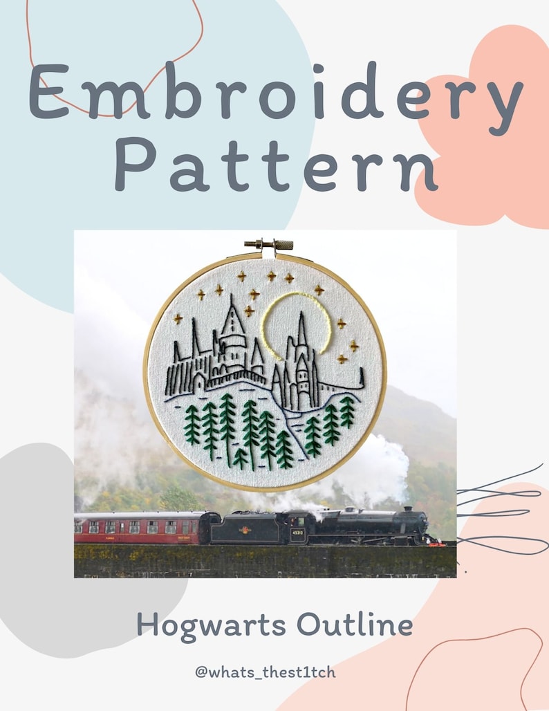 PDF PATTERN: Hogwarts Castle Embroidery image 2