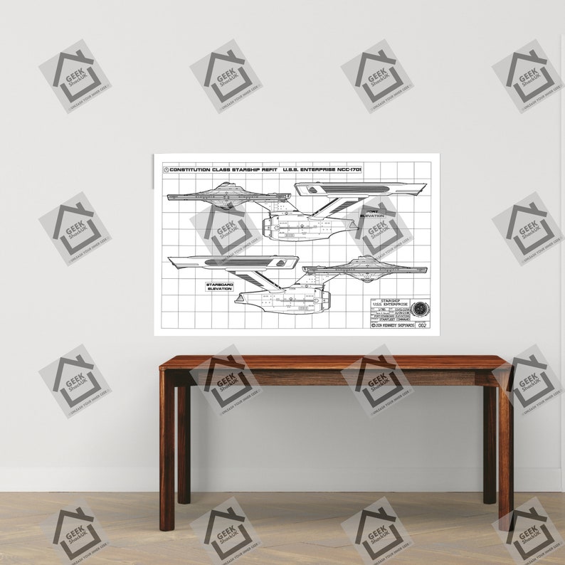 Printable Star Trek Blueprint Poster uss - Etsy Australia