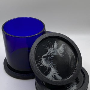 Cat Coasters - Various Poses, Cameo-style Pictures
