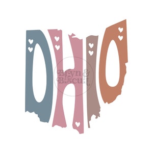 Ohio Png, Ohio State png, Ohio Word Png, Ohio Clipart, Sublimation designs, Ohio Sublimation Design, States Clipart, Groovy Ohio Png, Hearts