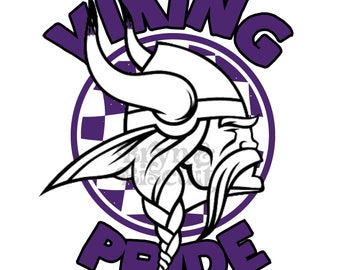 Viking Pride Mascot Checkers PNG: School Spirit Sticker (Digital Download)