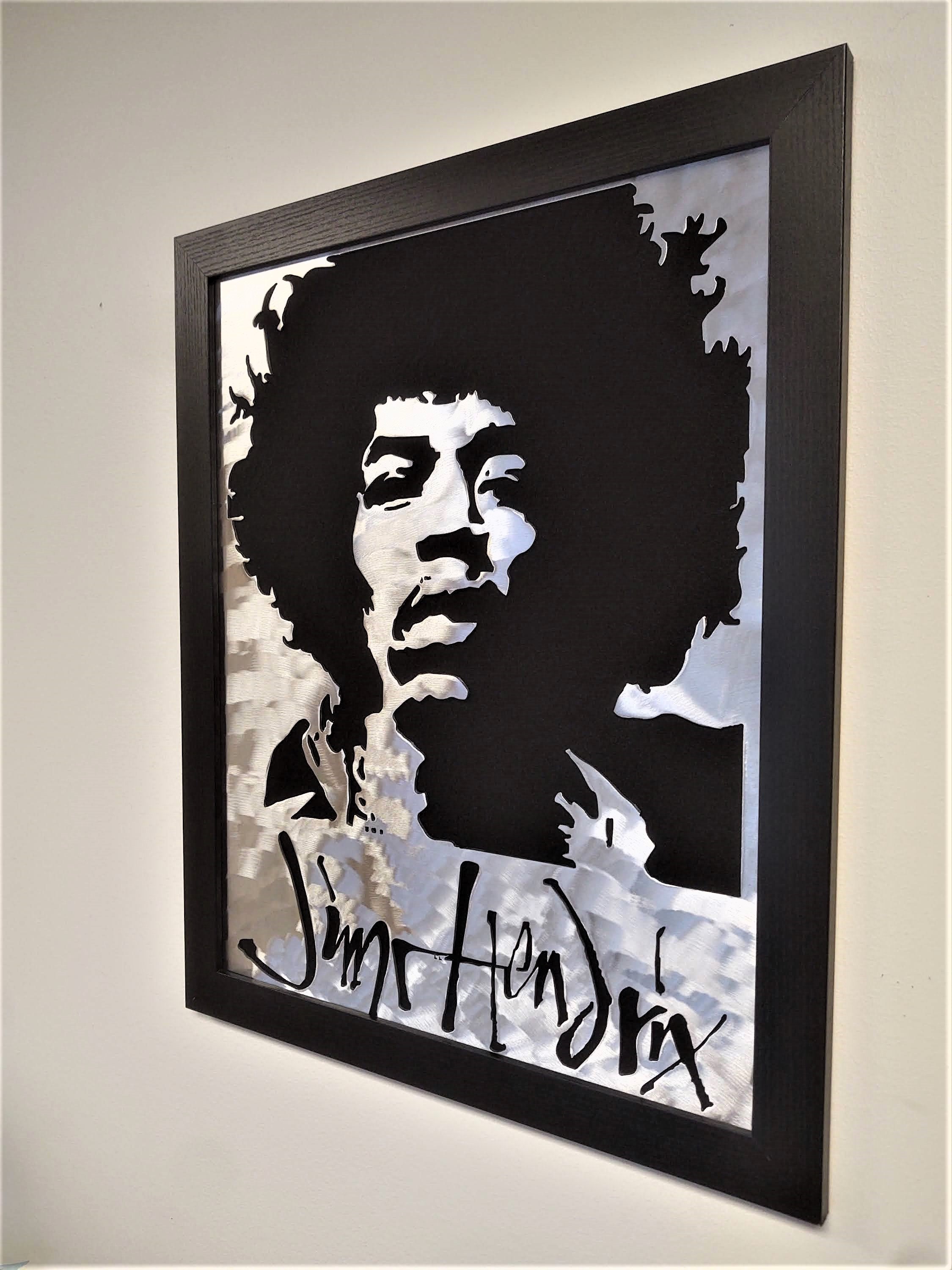 Jimi Hendrix Silhouette 16x20 Framed Metal Wall Hanging - Etsy