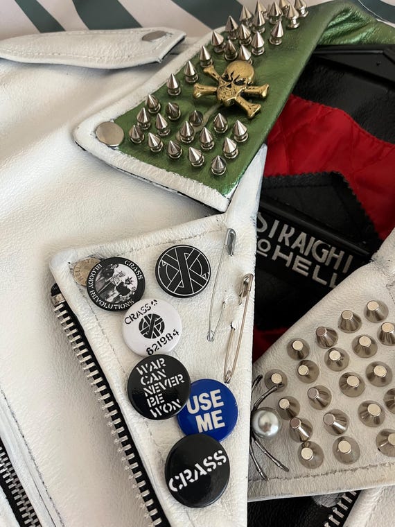 Painted Leather Punk Jacket - image 8