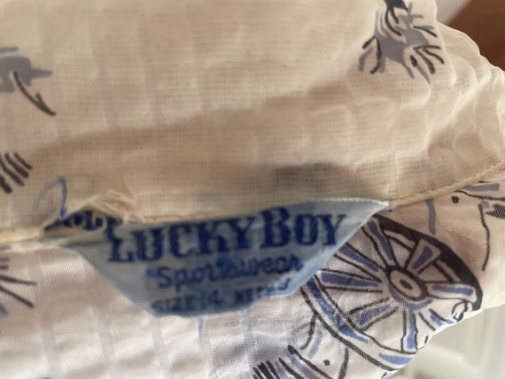 1950's Vintage Lucky Boy Sportswear Wagon Wheel W… - image 2