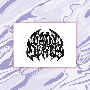 Cartolina Lady Death / Fanart ACOTAR / Termini di tenerezza / Stampa illustrata libresca / Tipografia metalcore