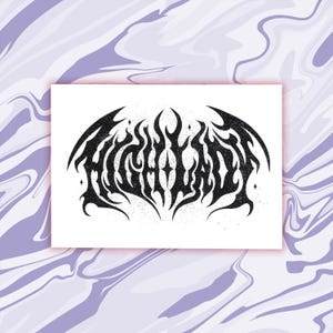 Cartão postal de High Lady | Fanart de ACOTAR | Termos de Ternura | Impressão ilustrada de livros | Tipografia Metalcore