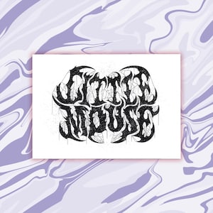 postale de petite souris | Fanart d'Adeline obsédant | Termes d'affection | Impression livresque illustrée | Typographie Metalcore