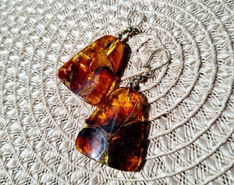 Handmade Amber Earrings | Luxury Earrings | Baltic Amber | Hanging earrings