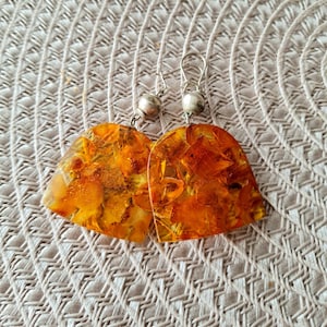 Amber Bell Earrings | Handmade Baltic Amber Earrings | Dangle Luxury Earrings | Drop Earrings