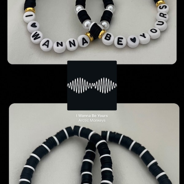 Artic Monkeys inspired “i wanna be yours” matching clay beaded bracelets