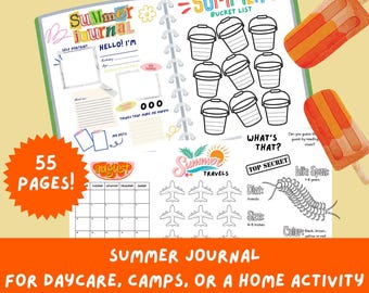 Diario de verano para niños, ideal para guarderías, campamentos de verano o para realizar en casa.