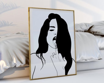 Eff You Feminist Art Print | LGBTQ Black and White Illustration