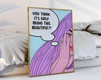 Feministische Pop Art Illustration: Freche weinende Frau