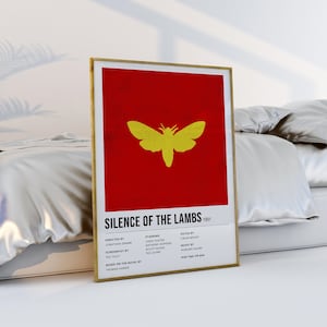 Silence of the Lambs Nostalgia Classic Movie Poster Film Typography Wall Art Gifts for Him Hannibal Lecter Clarice Starling Digital Download