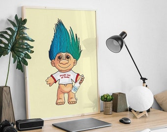 Sassy Troll Doll Art Print, Funny Wine Lover Gift